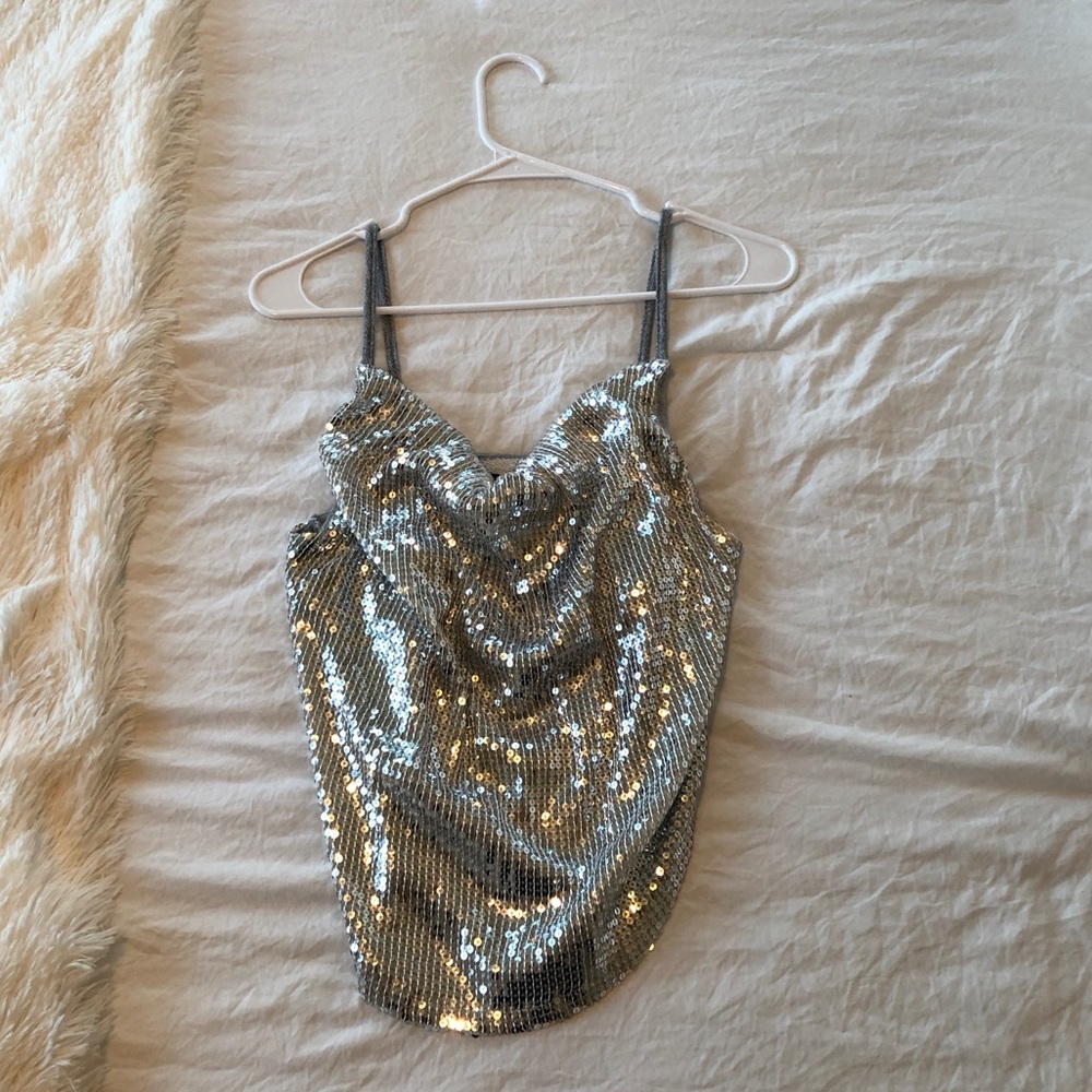Kendall & Kylie sequin tank top